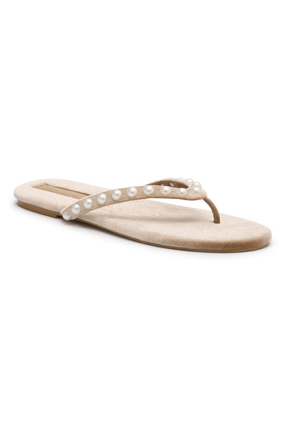 Peach Thong Sandals Champagne Velvet