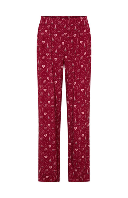 Pillow Talk Printed Long Sleeve Pyjama Set Cherry Noel