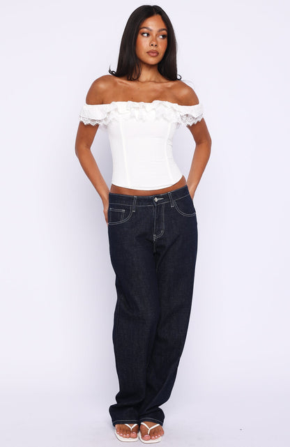 Shaking Things Up Strapless Bustier White