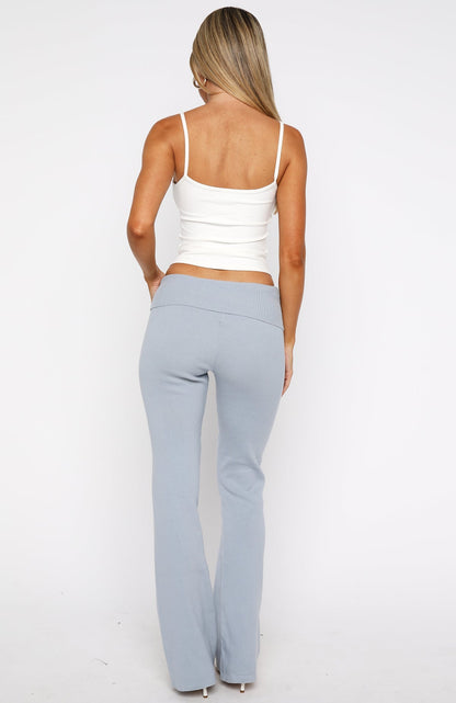Silent Confessions Knit Pants Dusty Blue