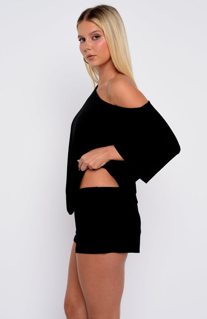 Slow Life Pyjama Shorts Black