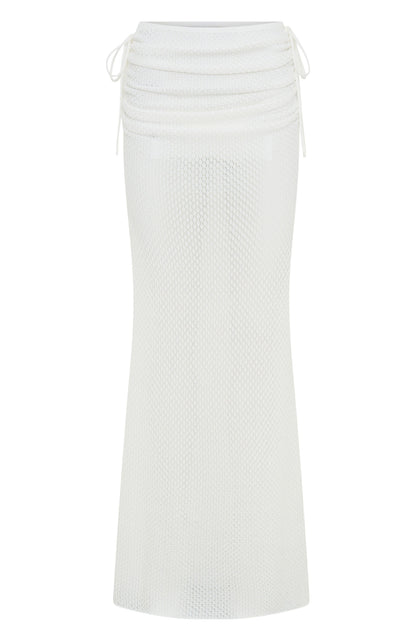 Stand And Stare Knit Maxi Skirt White