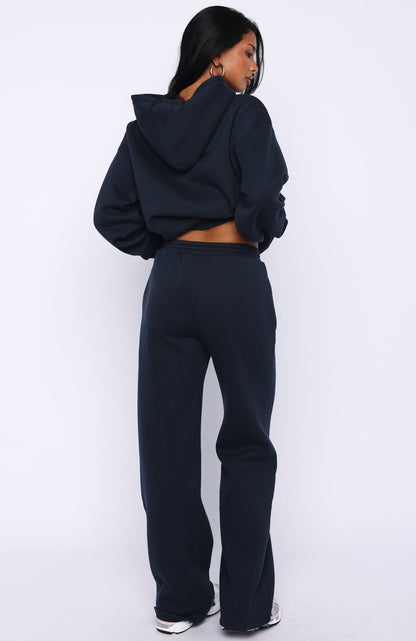 Starting Fresh Wide Leg Sweatpants Navy