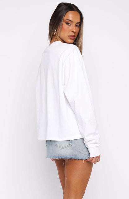 Staying Ahead Long Sleeve Tee White