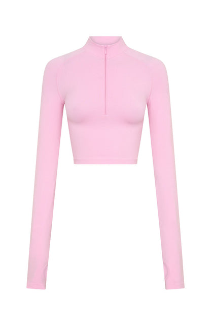 Stride Seamless Zip Long Sleeve Marshmallow