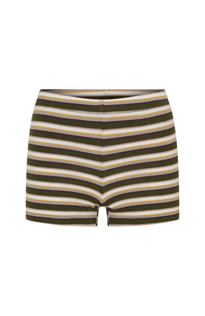 Summer Sunshine Mini Shorts Olive Stripe