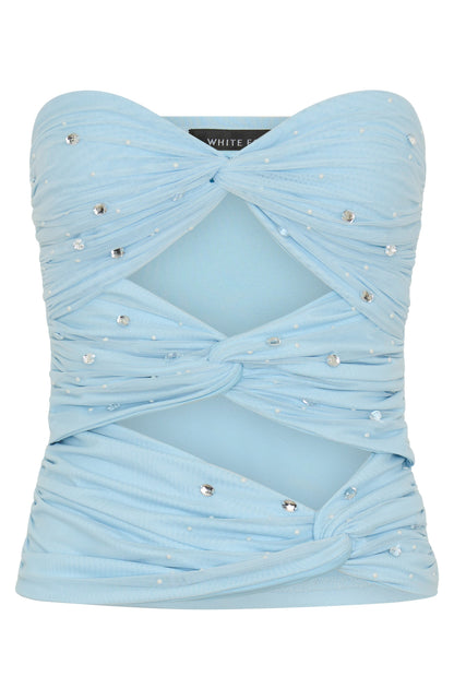 Taking What's Mine Strapless Top Blue