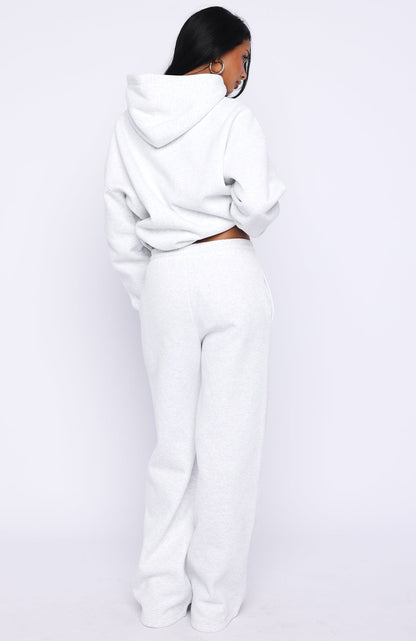 Vibe Too High Wide Leg Sweatpants Grey Marle