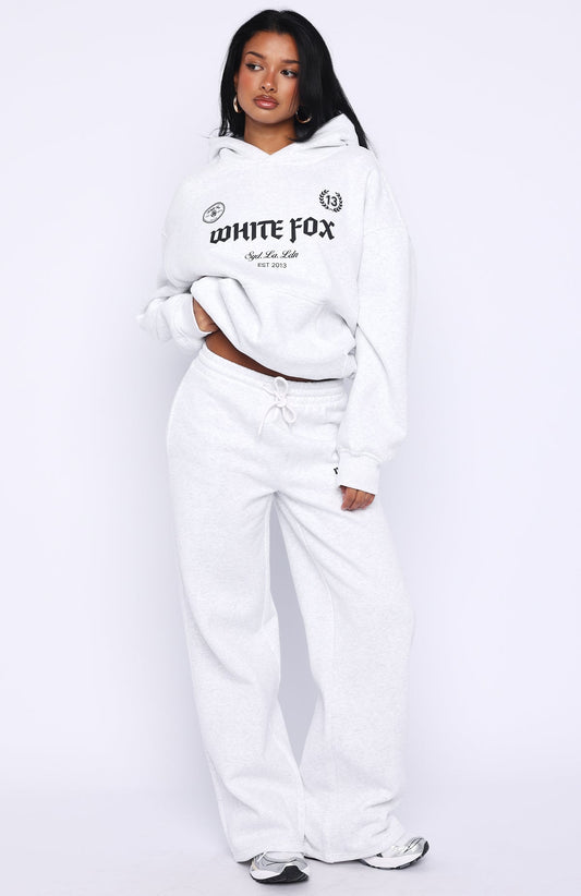 Vibe Too High Wide Leg Sweatpants Grey Marle