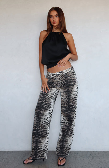 Tokyo Low Rise Wide Leg Jeans Tiger Mirage