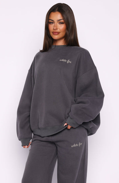 Why Won't You Oversized Drop Shoulder Sweater Volcanic